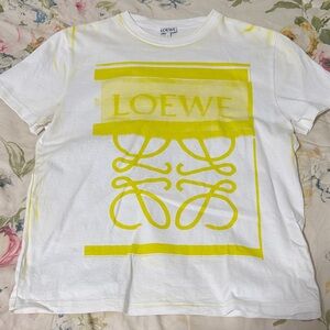 Loewe White Tee with Vibrant Yellow Design